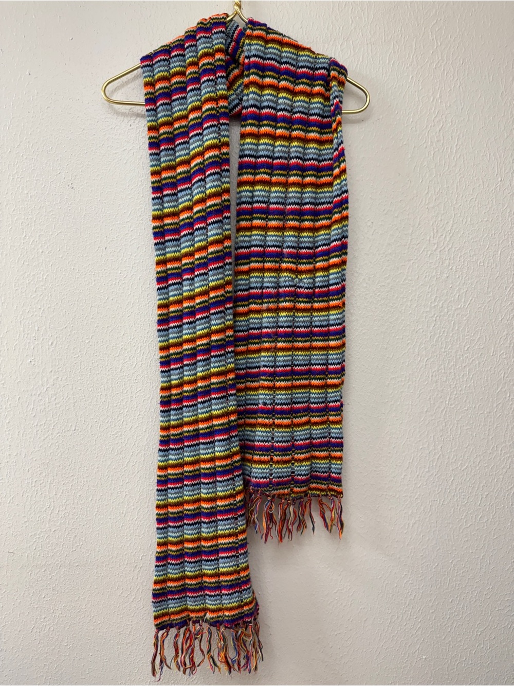 Multicolor Striped Knit Scarf